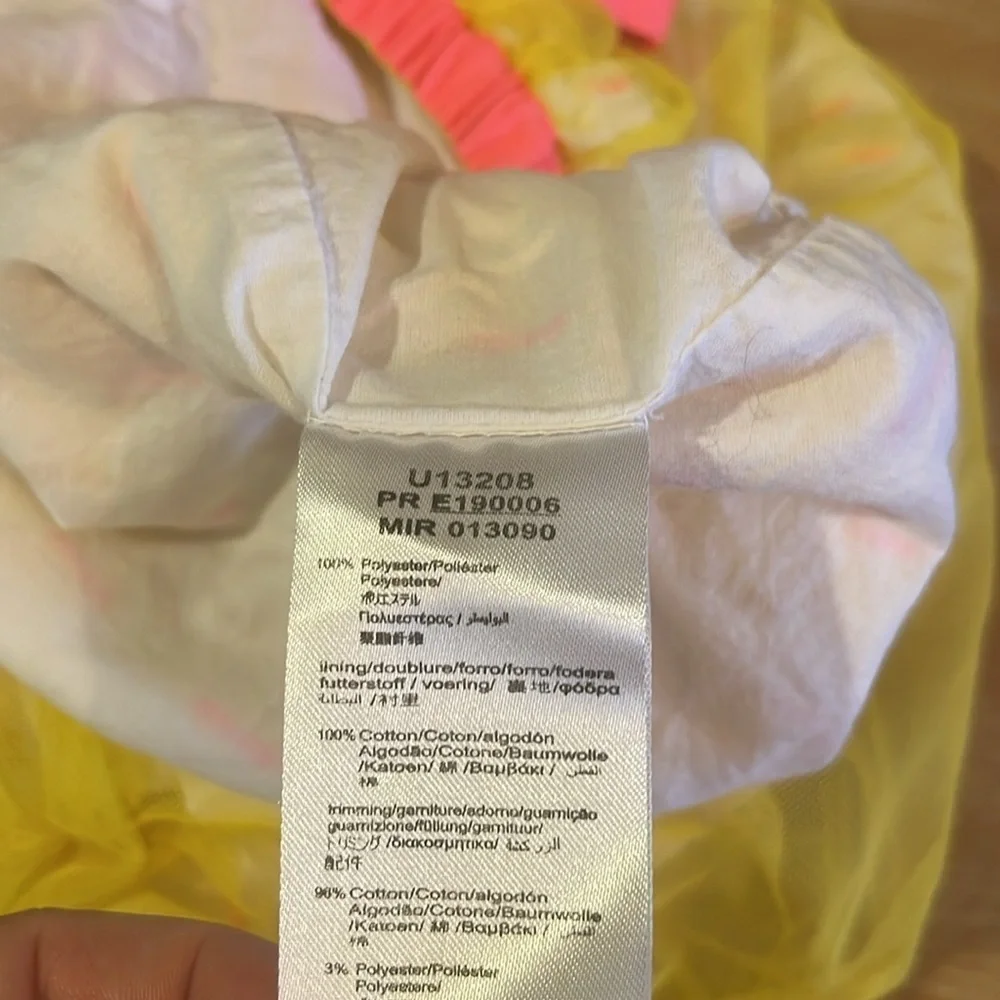 Billieblush Bow-Detailed Yellow Tulle Skirt with Pink Accents SZ 10